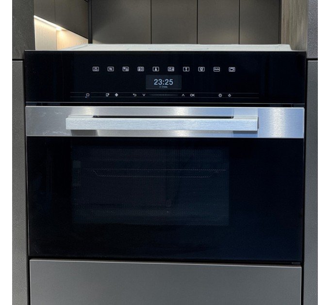 Комбінована парова шафа з функцією НВЧ DGM 7440 чорна з хромом